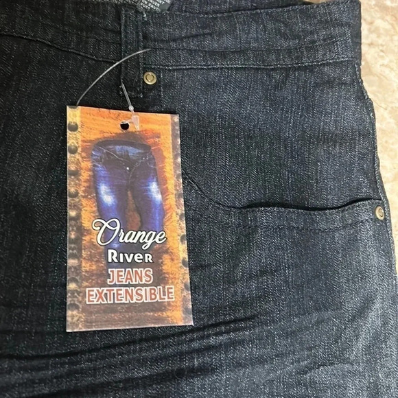 Y2K, VTG, ORANGE RIVER ,NWT men black jeans 40x33,relax fit ,zipper TOM STYLE - Picture 8 of 14